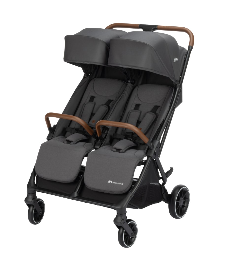 LEIYTFE Passeggino 2 In 1 Per Neonati – Culla Reversibile E Sedile – Leggero, Tubo Acciaio Carbonio, Grigio Scuro